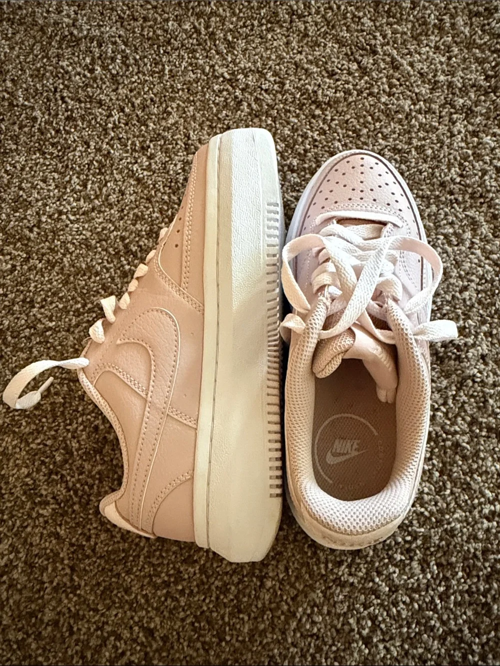 Nike Low-Top Sneakers in Blush Pink and White Size 5 (Women’s)